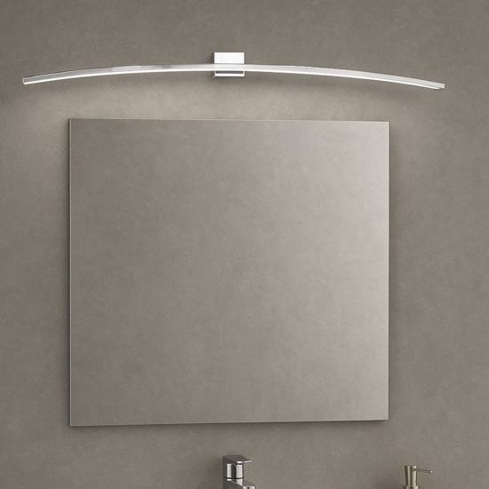 Applique per specchio da bagno cromo 3000k design curvo toplight