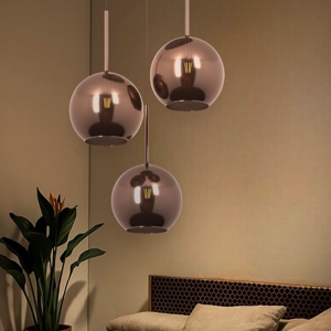 Lampadario per camera da letto sfere rame