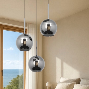 Lampadario per camera da letto vetri cromo top light