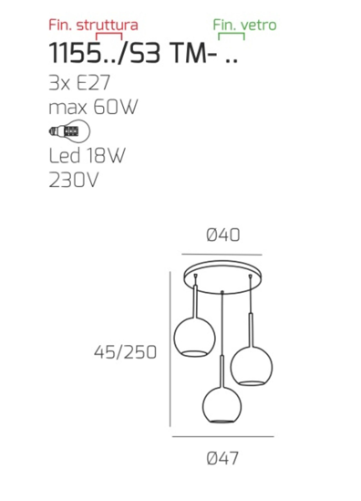 Lampadario per camera da letto vetri cromo top light