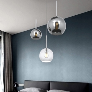 Lampadario camera da letto vetri cromo trasparente