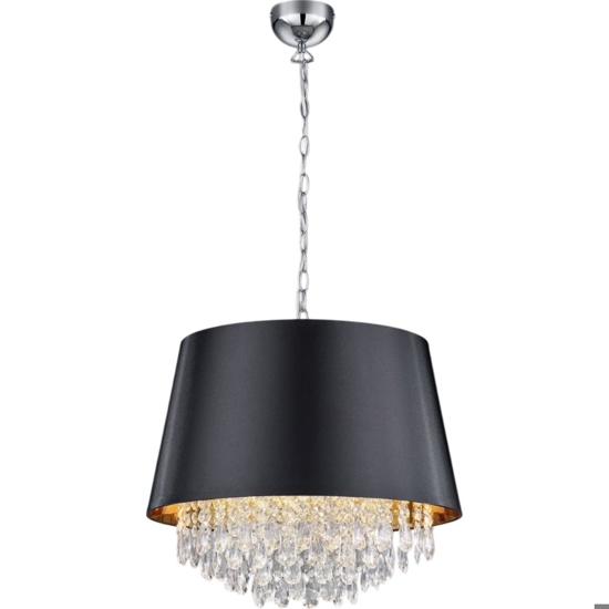 Lampadario paralume nero oro per camera da letto