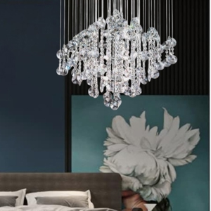 Lampadario di cristallo per camera da letto affralux rotondo