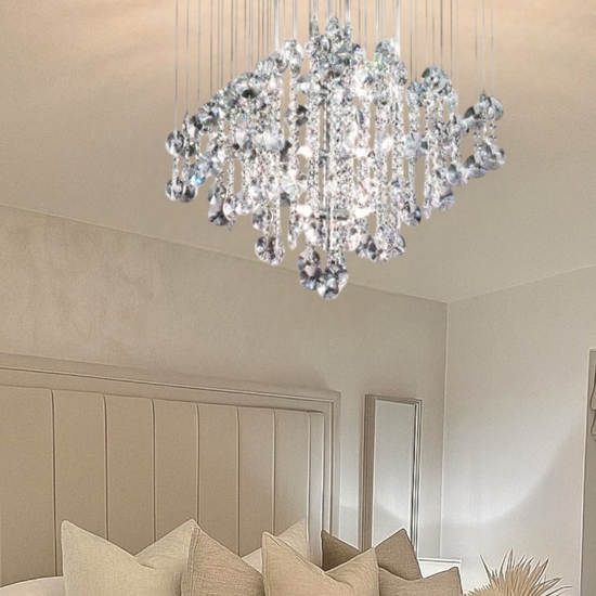 Lampadario di cristallo per camera da letto affralux rotondo