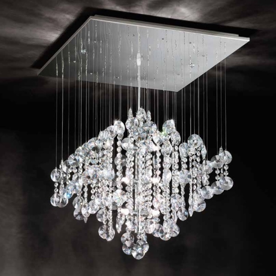 Lampadario di cristallo per camera da letto affralux rotondo