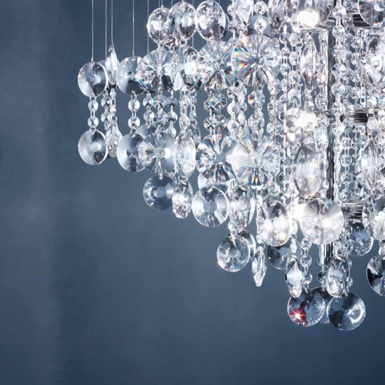 Lampadario di cristallo per camera da letto affralux rotondo
