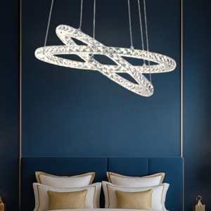 Lampadario anelli di cristallo per stanza da letto