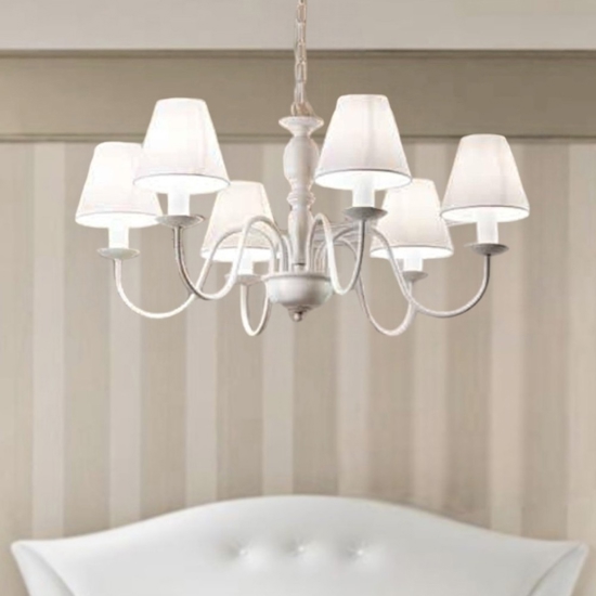 Lampadario per camera da letto bianco shabby chic ducale perenz