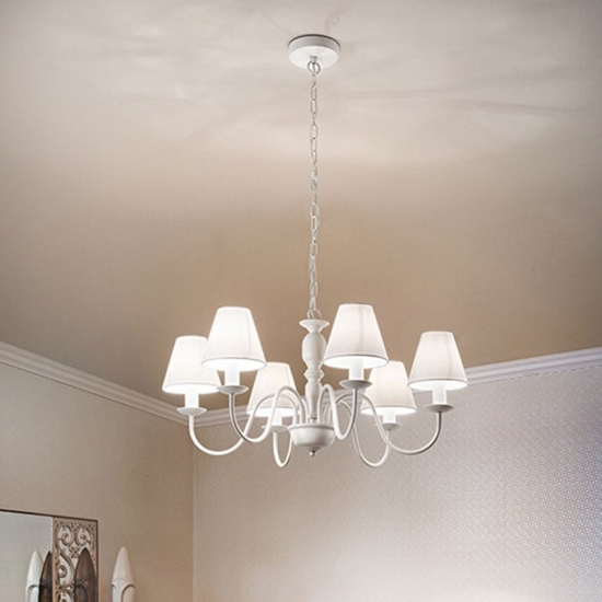 Lampadario per camera da letto bianco shabby chic ducale perenz