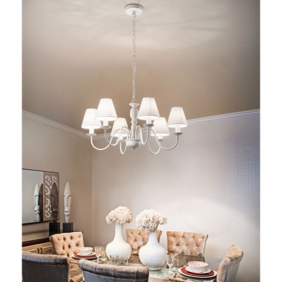 Lampadario per camera da letto bianco shabby chic ducale perenz