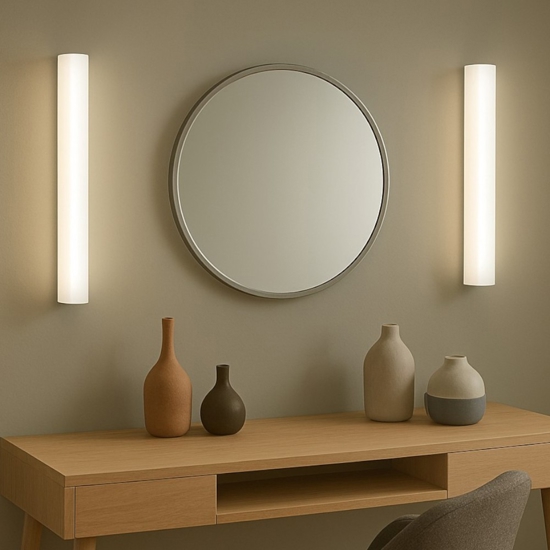 Applique linea light da specchio alluminio  kioo led 14w 3000k