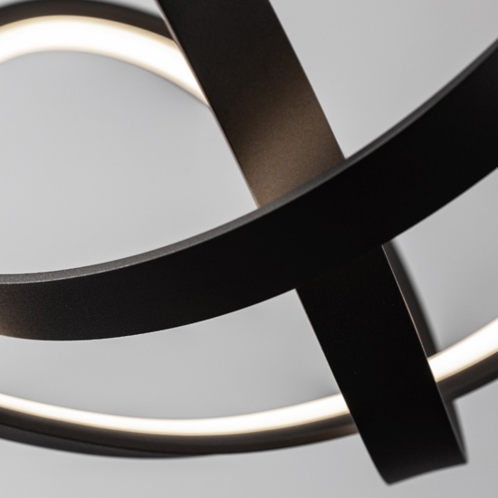 Lampadario nero design led per camera da letto