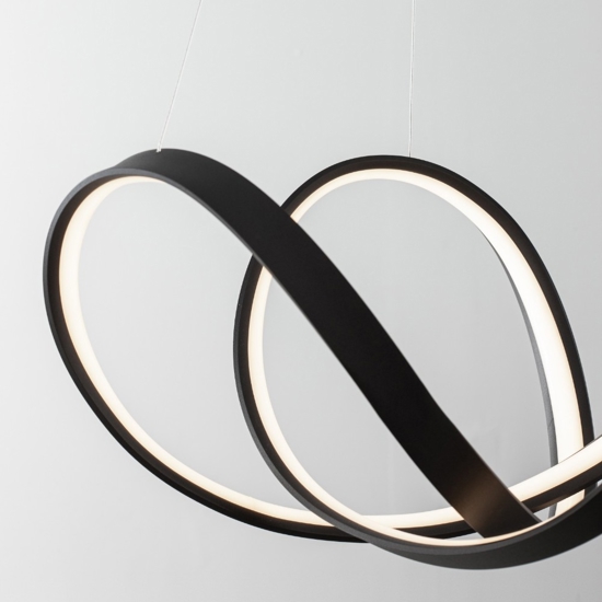 Lampadario nero design led per camera da letto