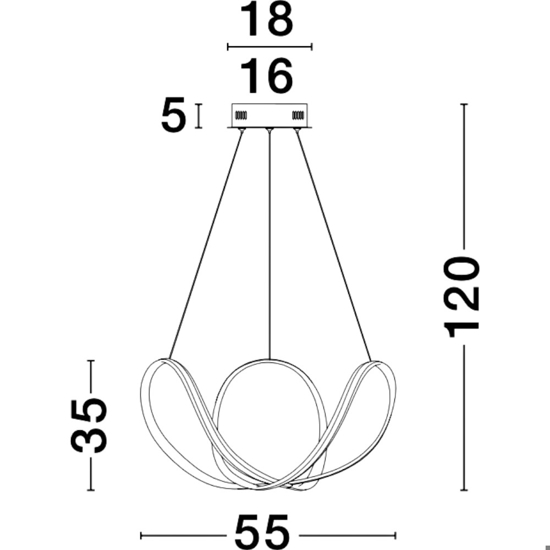 Lampadario nero design led per camera da letto