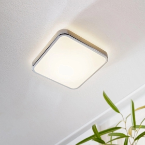 Plafoniera da bagno 16w 3000k quadrata cromo
