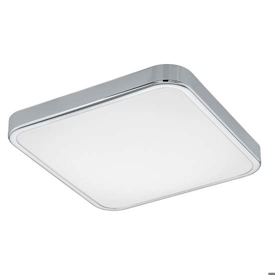 Plafoniera da bagno 16w 3000k quadrata cromo