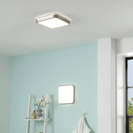 Plafoniera da bagno 16w 3000k quadrata cromo