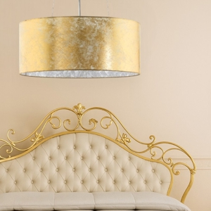 Lampadario stanza da letto classica cilindro oro