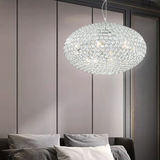 Lampadario di cristallo stanza da letto ideal lux orion sp8