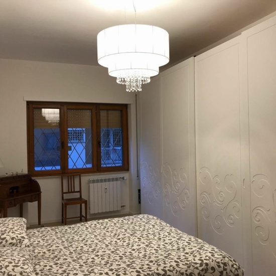 Opera sp6 ideal lux lampadario stanza da letto paralume bianco con cristalli