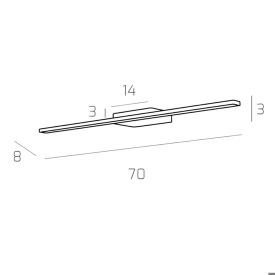 Applique per specchio da bagno 11w 4000k cromato toplight