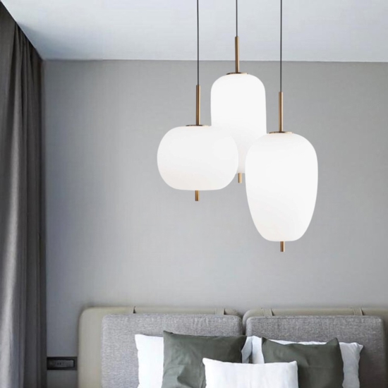 Ideal lux umile sp3 lampadario led 3 luci pendenti 60w 3000k oro
