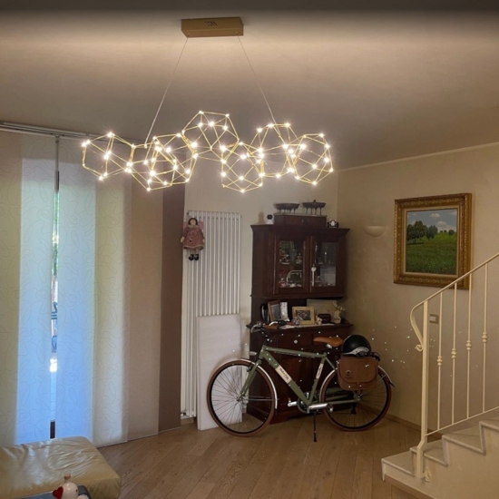 Lampadario costellazione oro moderno per soggiorno led 33w 3000k