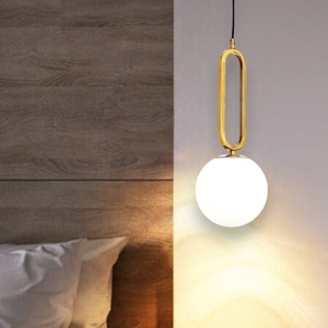 Lampadario per comodino camera da letto dorato 
