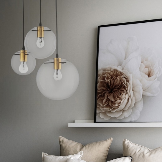 Lampadario oro nero vetri a cascata per camera da letto