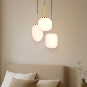 Lampadario oro 3 luci a grappolo per camera da letto
