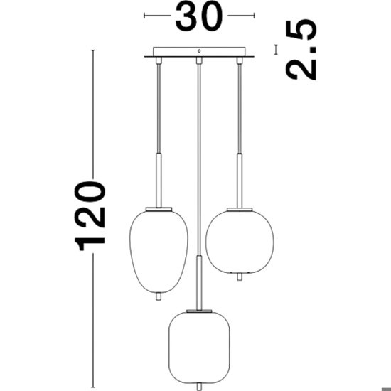 Lampadario oro 3 luci a grappolo per camera da letto