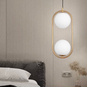 Lampadario pendente oro per comodini camera da letto