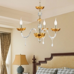 Lampadario stanza da letto vetro cristallo ambra