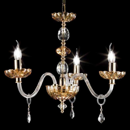 Lampadario stanza da letto vetro cristallo ambra