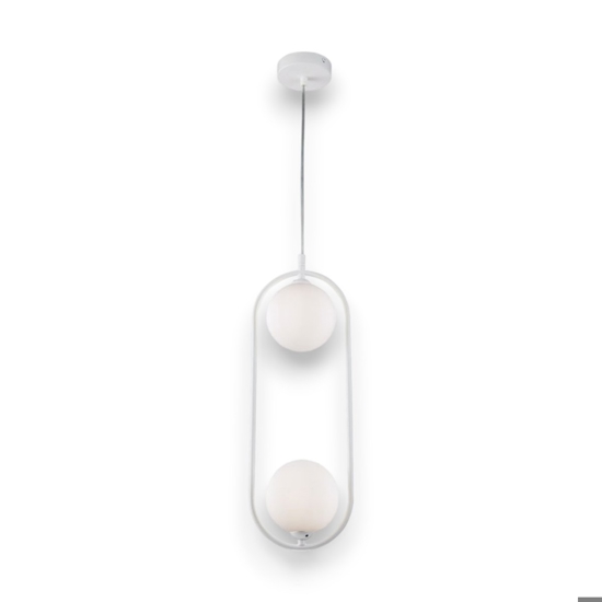 Lampadario ring pendente per comodini camera da letto bianco moderno maytoni