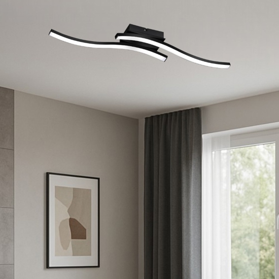 Plafoniera led 10w 3000k nera moderna design