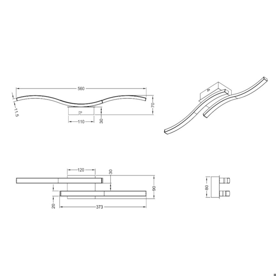 Plafoniera led 10w 3000k nera moderna design