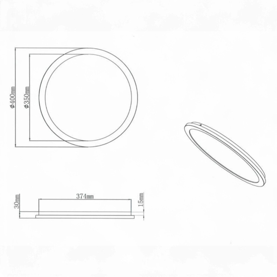 Plafoniera da bagno 24w 3000k rotonda bianca dimmerabile ip44