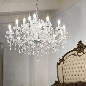Napoleon sp18 ideal lux lampadario classico vetro soffiato 18 luci stanza da letto