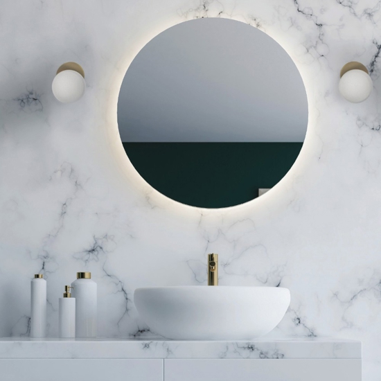 Applique bagni sfera in vetro bianco metallo ottone ip44