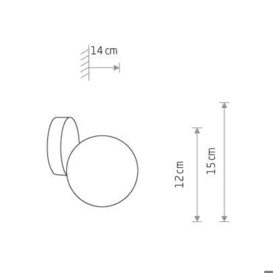 Applique bagni sfera in vetro bianco metallo ottone ip44