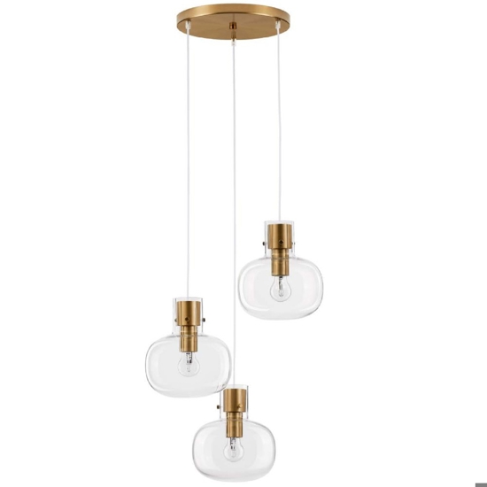 Lampadario 3 luci per camera da letto vetro dettagli oro