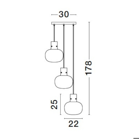 Lampadario 3 luci per camera da letto vetro dettagli oro