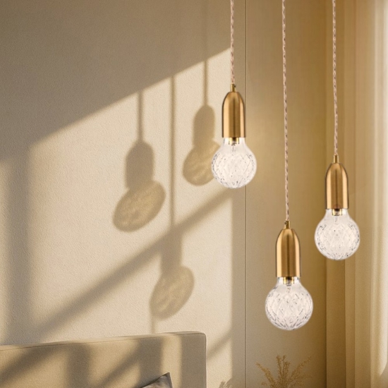 Lampadario per camera da letto oro grappolo 3 luci per camera da letto