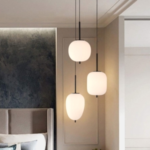 Lampadario nero per camera da letto vetri a grappolo