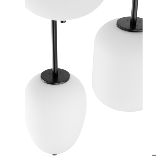 Lampadario nero per camera da letto vetri a grappolo