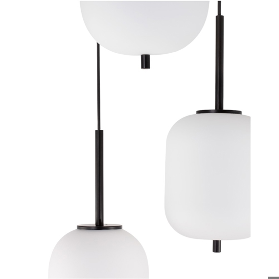 Lampadario nero per camera da letto vetri a grappolo