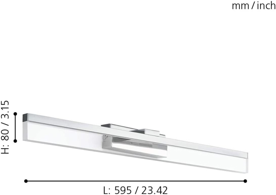 Applique per specchio da bagno 10w 3000k cromo