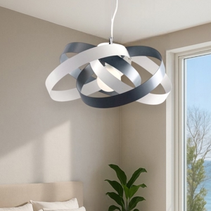 Lampadario per cameretta fasce grigio bianco