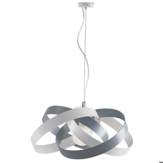 Lampadario per cameretta fasce grigio bianco